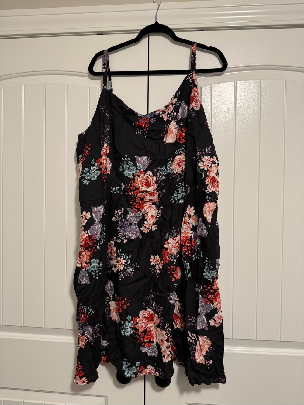 Maurice’s Floral Spaghetti-Strap Dress in Black